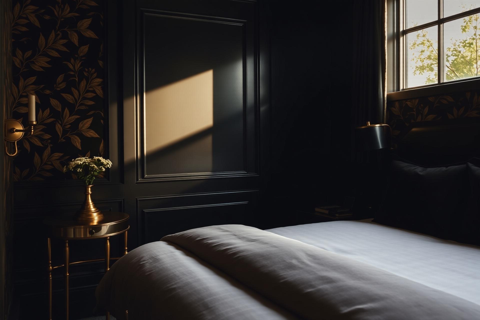 Boutique-Hotelzimmer in warmem Morgenlicht